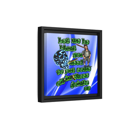 og - framed canvas art (blue-white wave)
