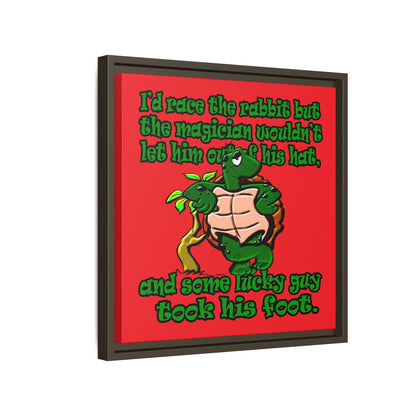 turtle race - framed canvas art (red)