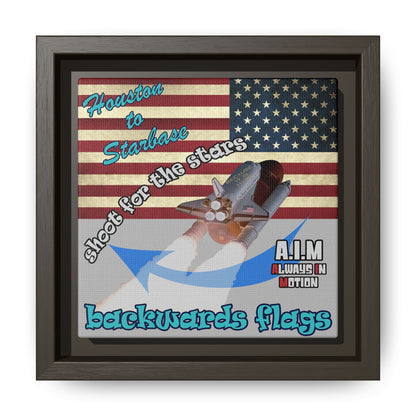 shoot for the stars - framed canvas art (light grey)