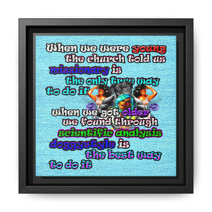 doggystyle - framed canvas art (faded blue)