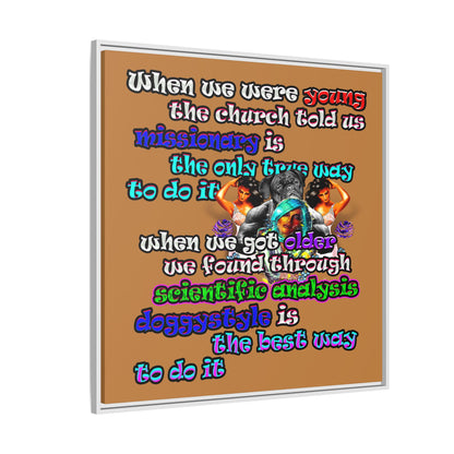 doggystyle - framed canvas art (light brown)