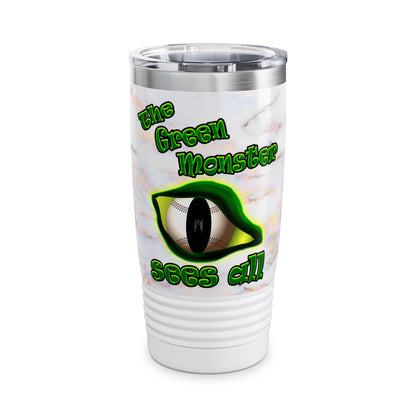 green monster - Ringneck Tumbler, 20oz (white marble)