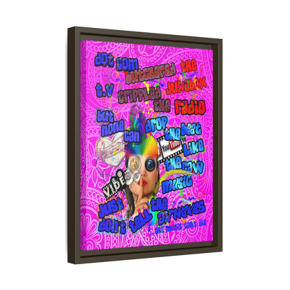 drop the beat - framed canvas art (pink swirl)