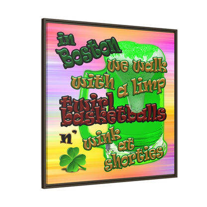 celtics logo - framed canvas art (color blur)