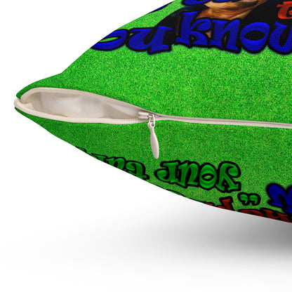 high noon - Spun Polyester Square Pillow - (green turf)