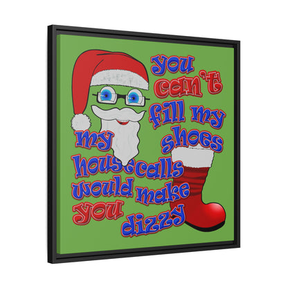 santa's shoes - framed canvas art (green)