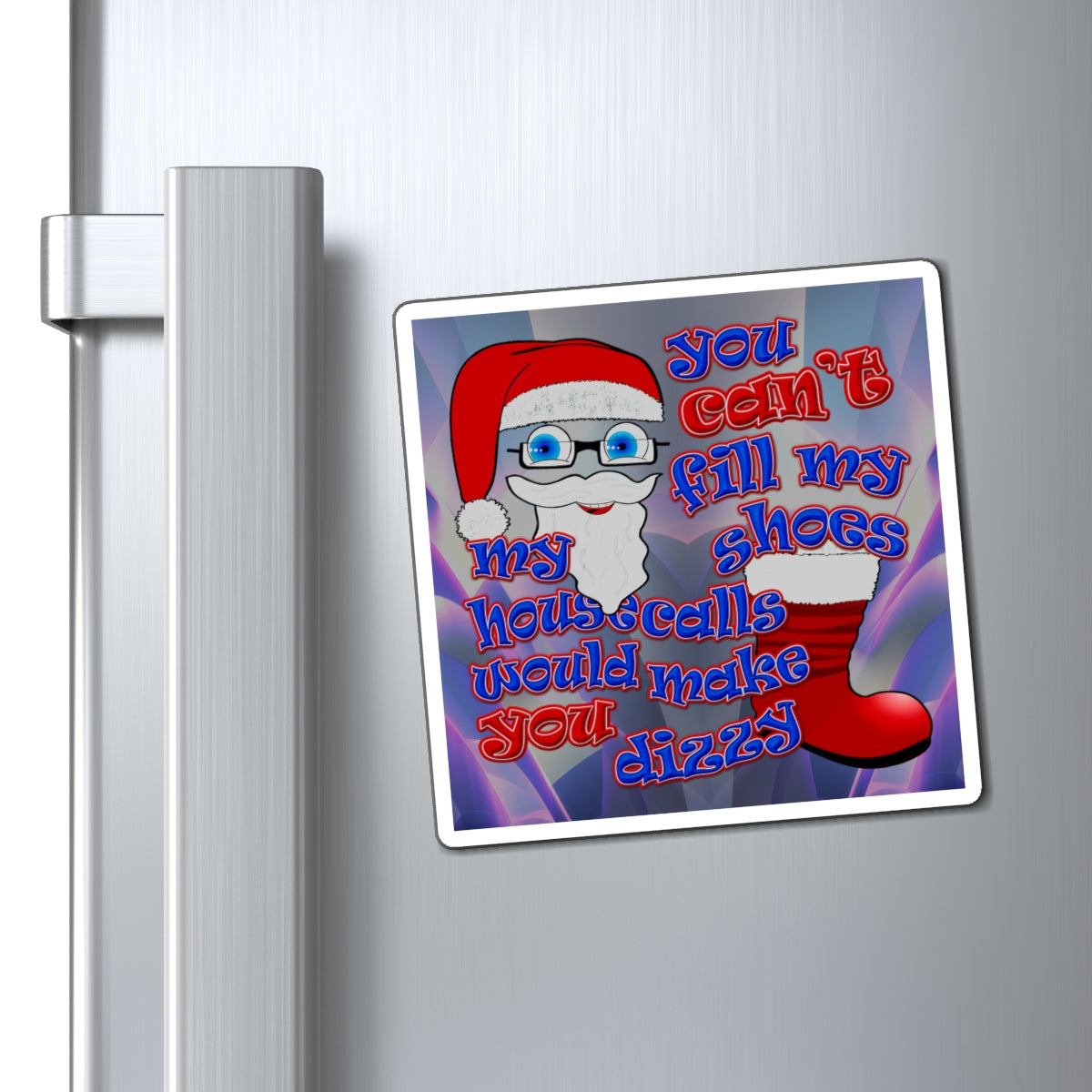 santa's shoes - Magnets - (grey-pink wave)