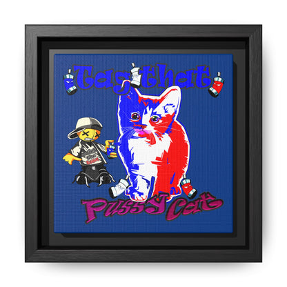 tag that - framed canvas art (dark blue)