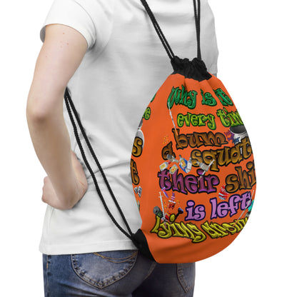 the bum's shit - Drawstring Bag (orange)