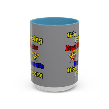 popping like popcorn - Accent Mug (grey)