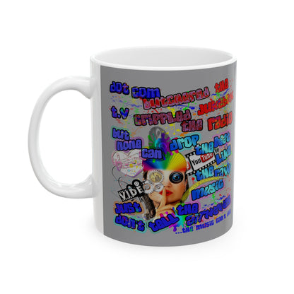 drop the beat - White Mug (grey)