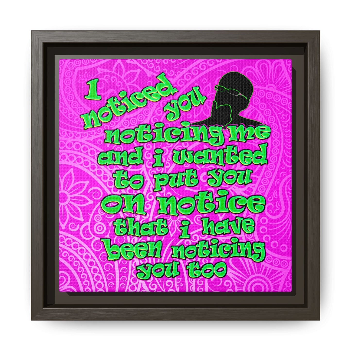 noticed you noticing - framed canvas art (pink swirl)