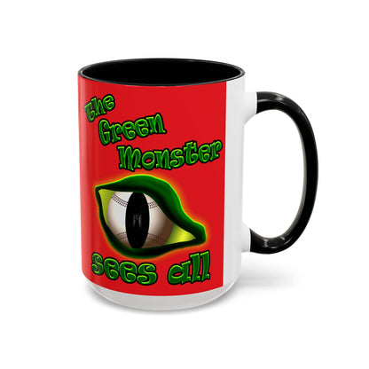 green monster - Accent Mug (red)