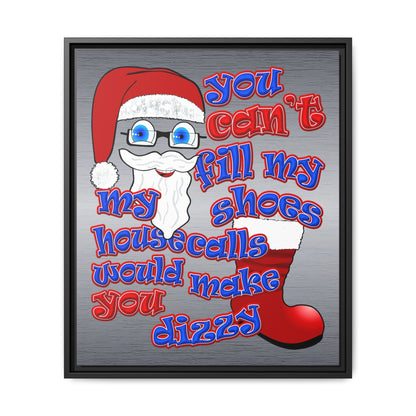 santa's shoes - framed canvas art (brushed nickel)