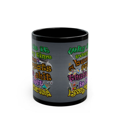 the bum's shit - Black Mug (grey-light grey)