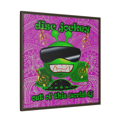 disc jockey - framed canvas art (pink swirl)