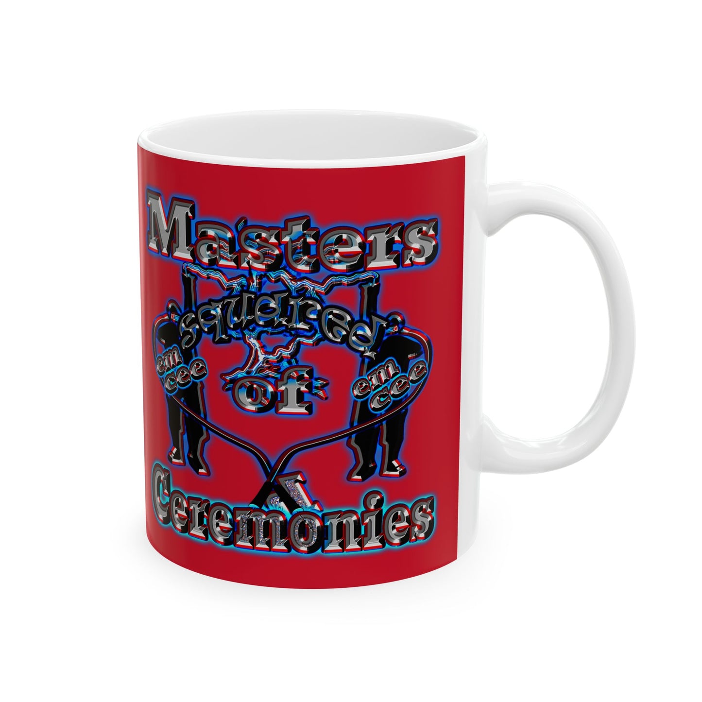 em cee squared - White Mug (dark red)