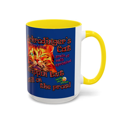 schrodinger's cat - Accent Mug (dark blue)