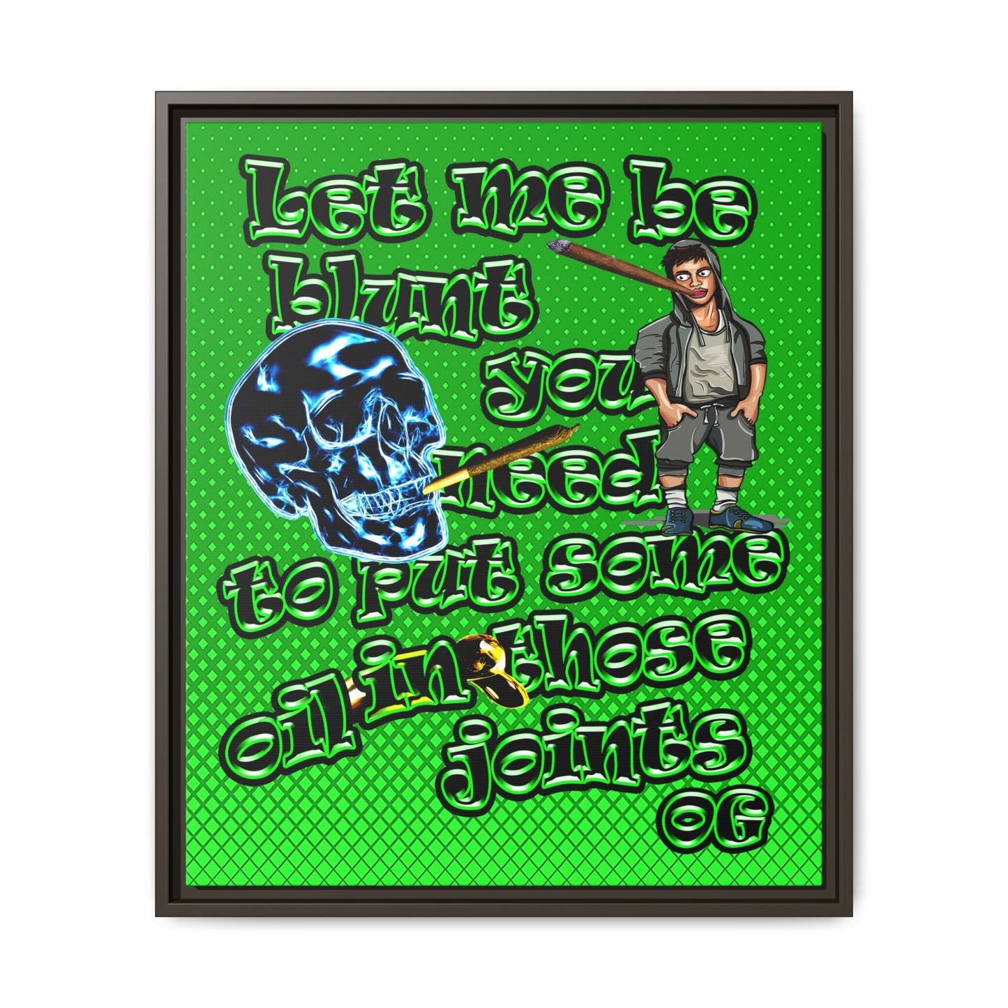 og - framed canvas art (logo green)
