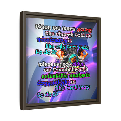 doggystyle - framed canvas art (grey-pink wave)