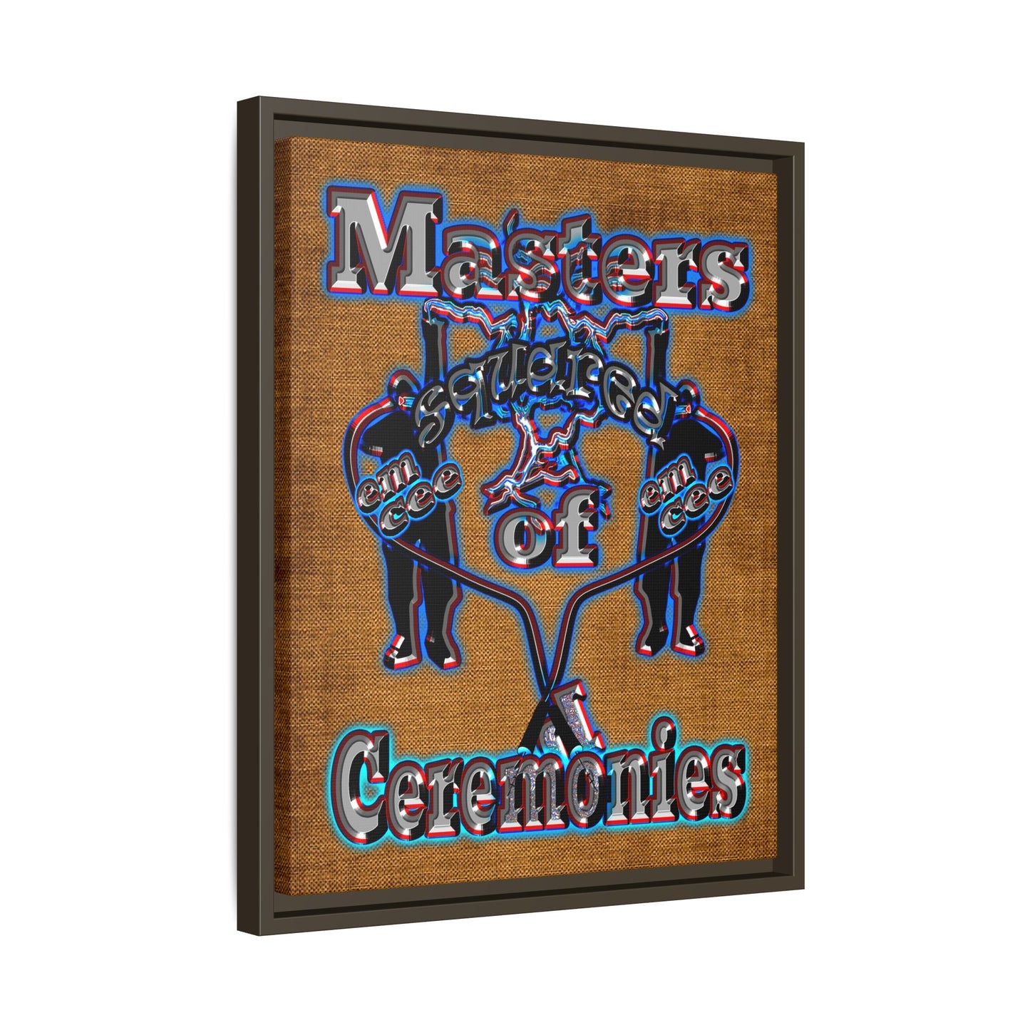em cee squared - framed canvas art (brown papyrus)