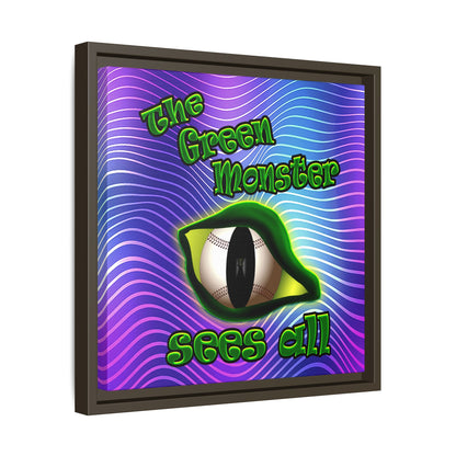 green monster - framed canvas art (purple wave)