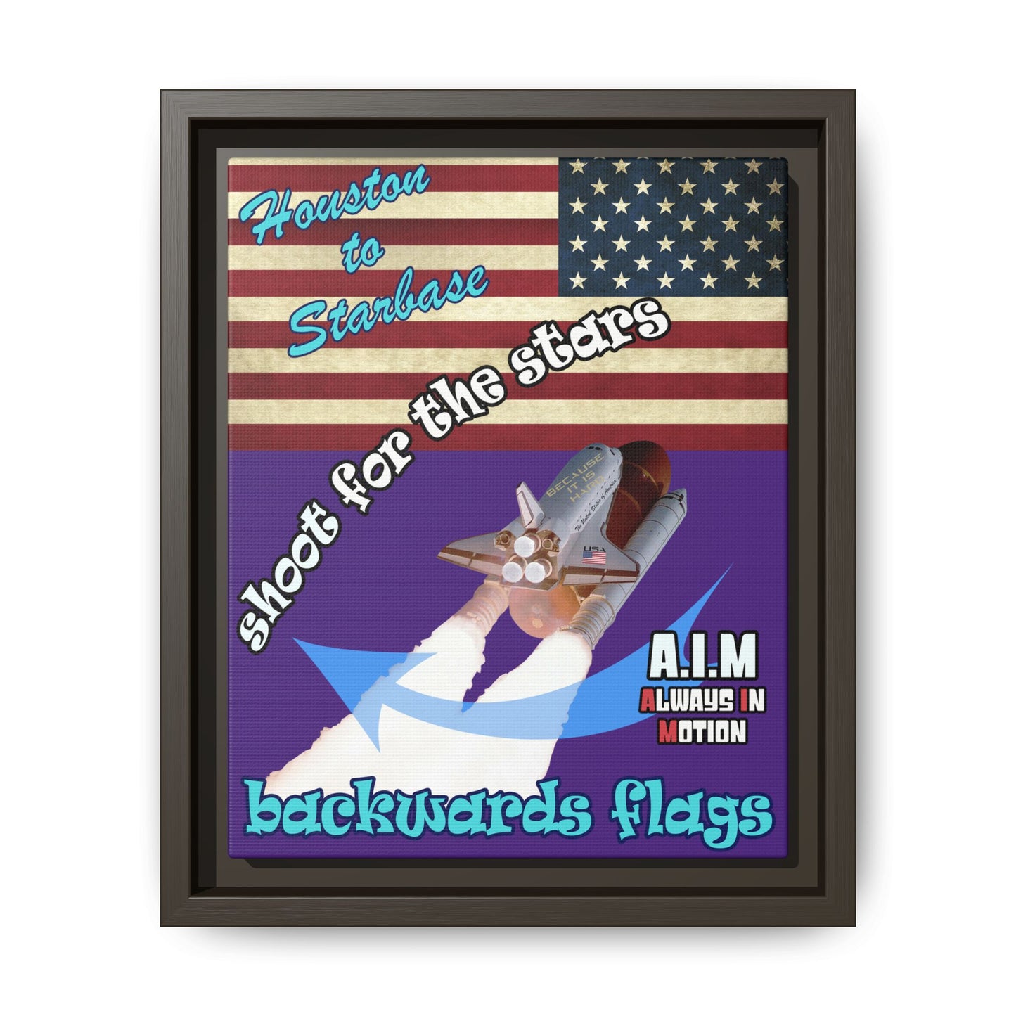 shoot for the stars - framed canvas art (purple)