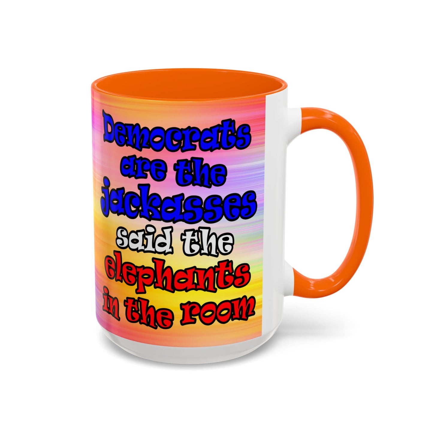 donkeys and elephants - Accent Mug (color blur)