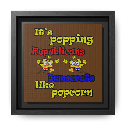 popping like popcorn - framed canvas art (brown)