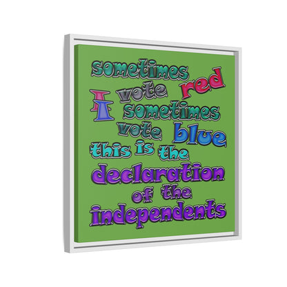 declaration of the independents - framed canvas art (green)