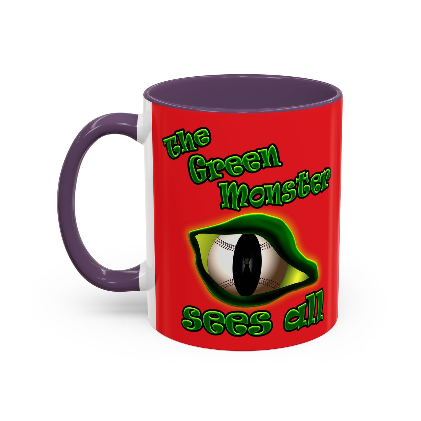 green monster - Accent Mug (red)