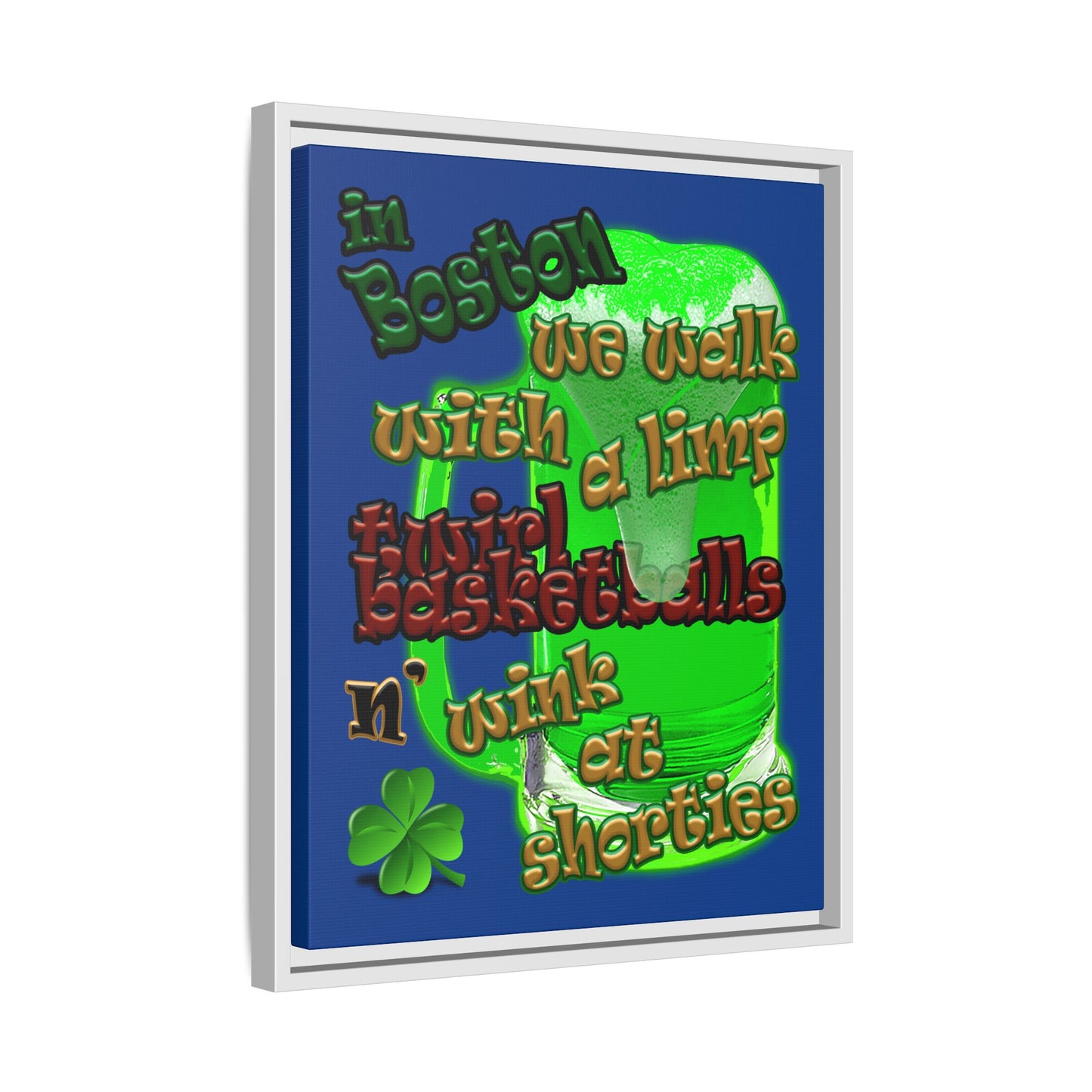 celtics logo - framed canvas art (dark blue)