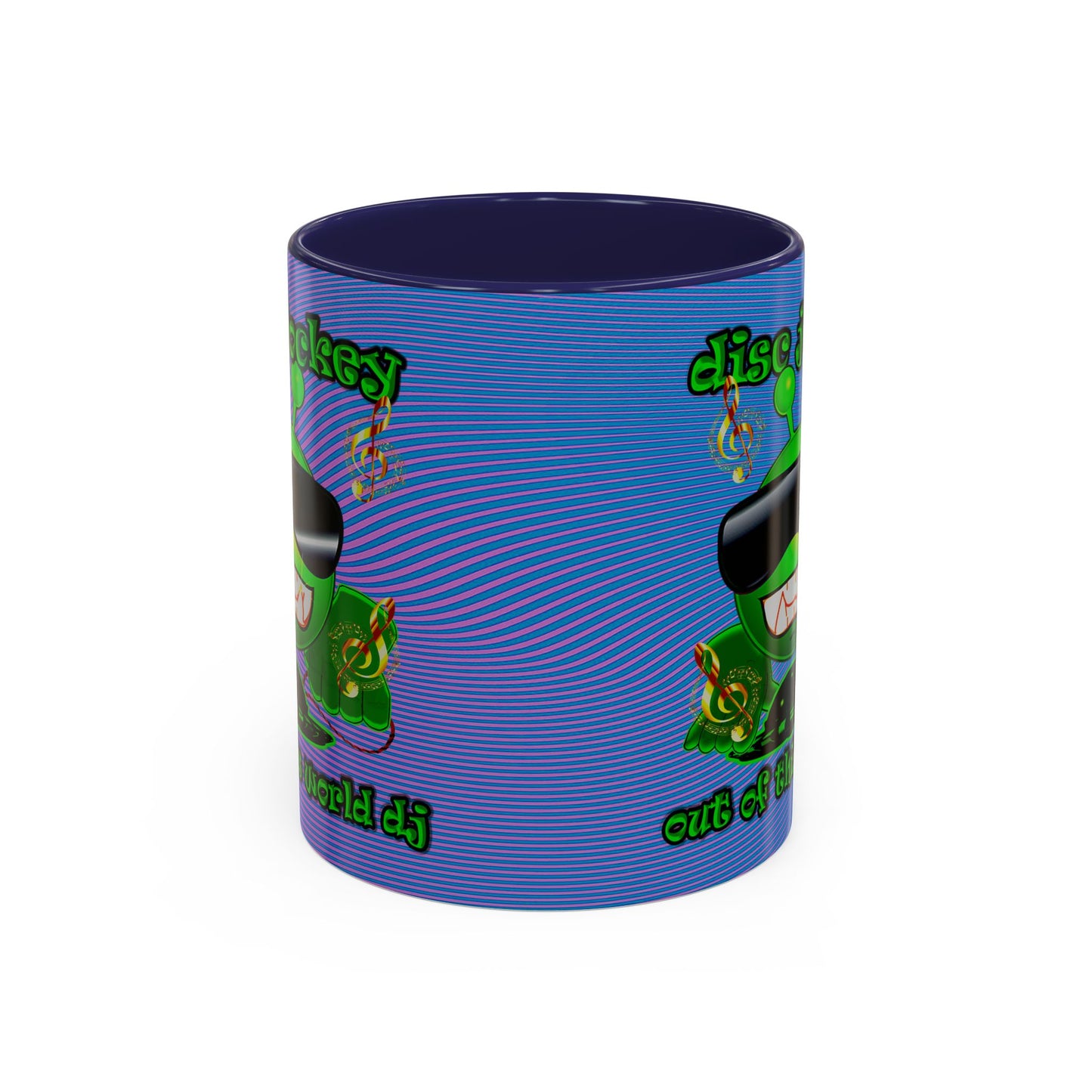 disc jockey - Accent Mug (light blue-purple wave)