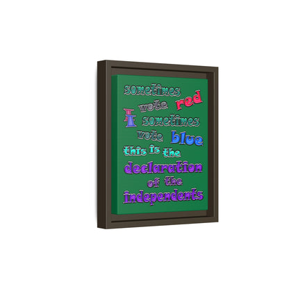 declaration of the independents - framed canvas art (dark green)