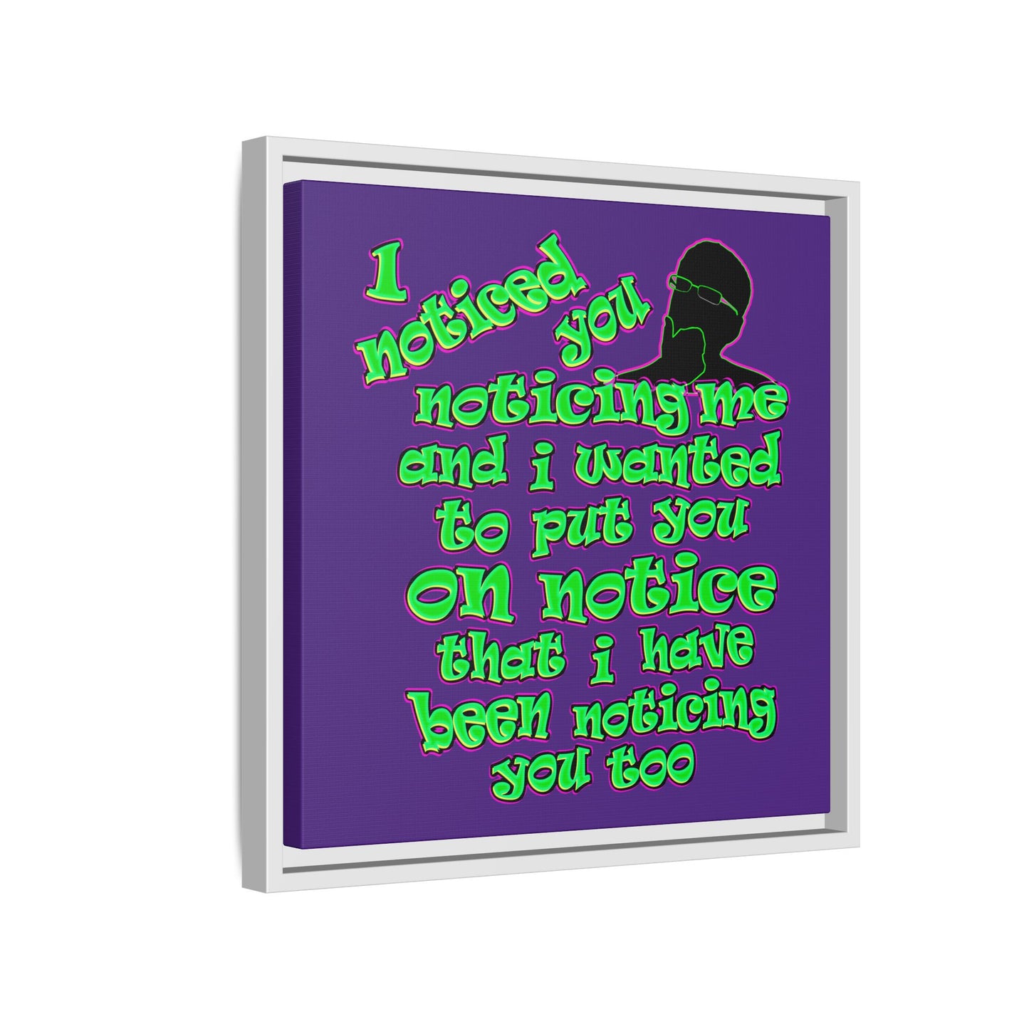 noticed you noticing - framed canvas art (purple)