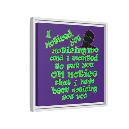 noticed you noticing - framed canvas art (purple)