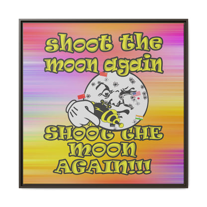 shoot the moon again - framed canvas art (color blur)