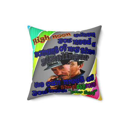 high noon - Spun Polyester Square Pillow - (rainbow split)
