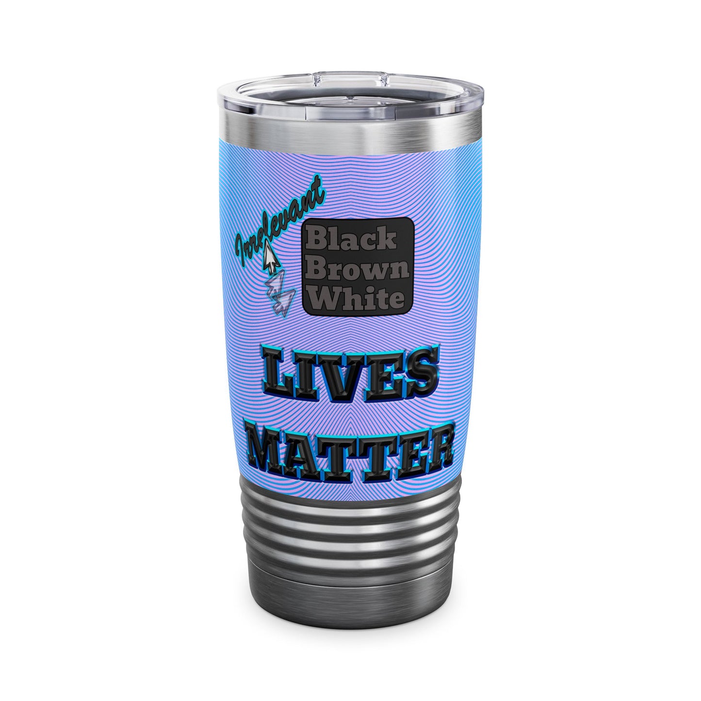 irrelevant - Ringneck Tumbler, 20oz (light blue-purple wave)