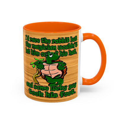 turtle race - Accent Mug (butterscotch wood finish)