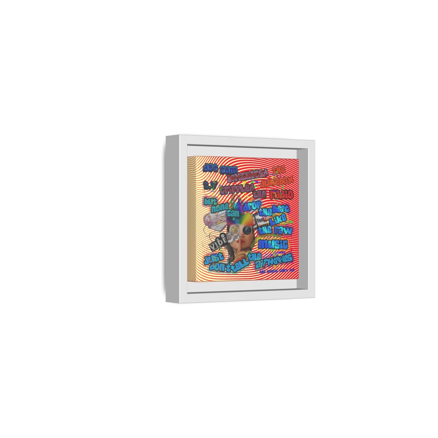 drop the beat - framed canvas art (yellow-orange wave)
