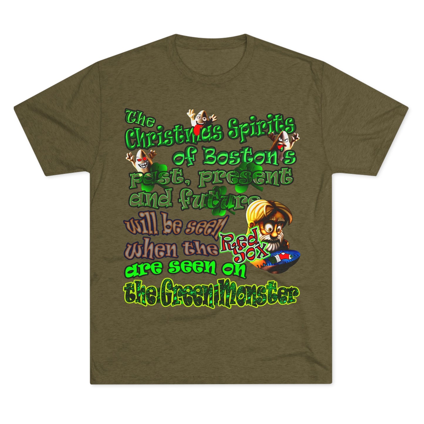 christmas spirits of boston - Unisex Tri-Blend Crew Tee