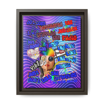 drop the beat - framed canvas art (purple wave)