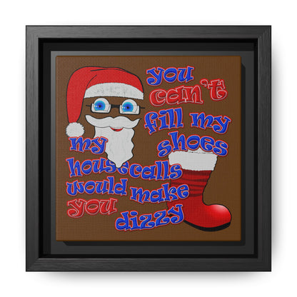 santa's shoes - framed canvas art (brown)