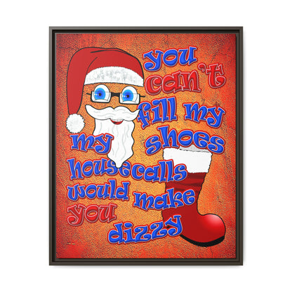 santa's shoes - framed canvas art (burnt orange)