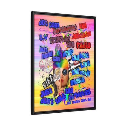drop the beat - framed canvas art (color blur)