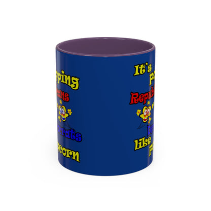 popping like popcorn - Accent Mug (dark blue)