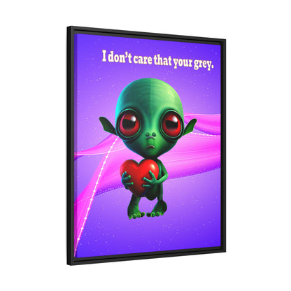I don't care that your grey - framed canvas art (purple-pink wave)