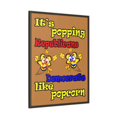 popping like popcorn - framed canvas art (light brown)