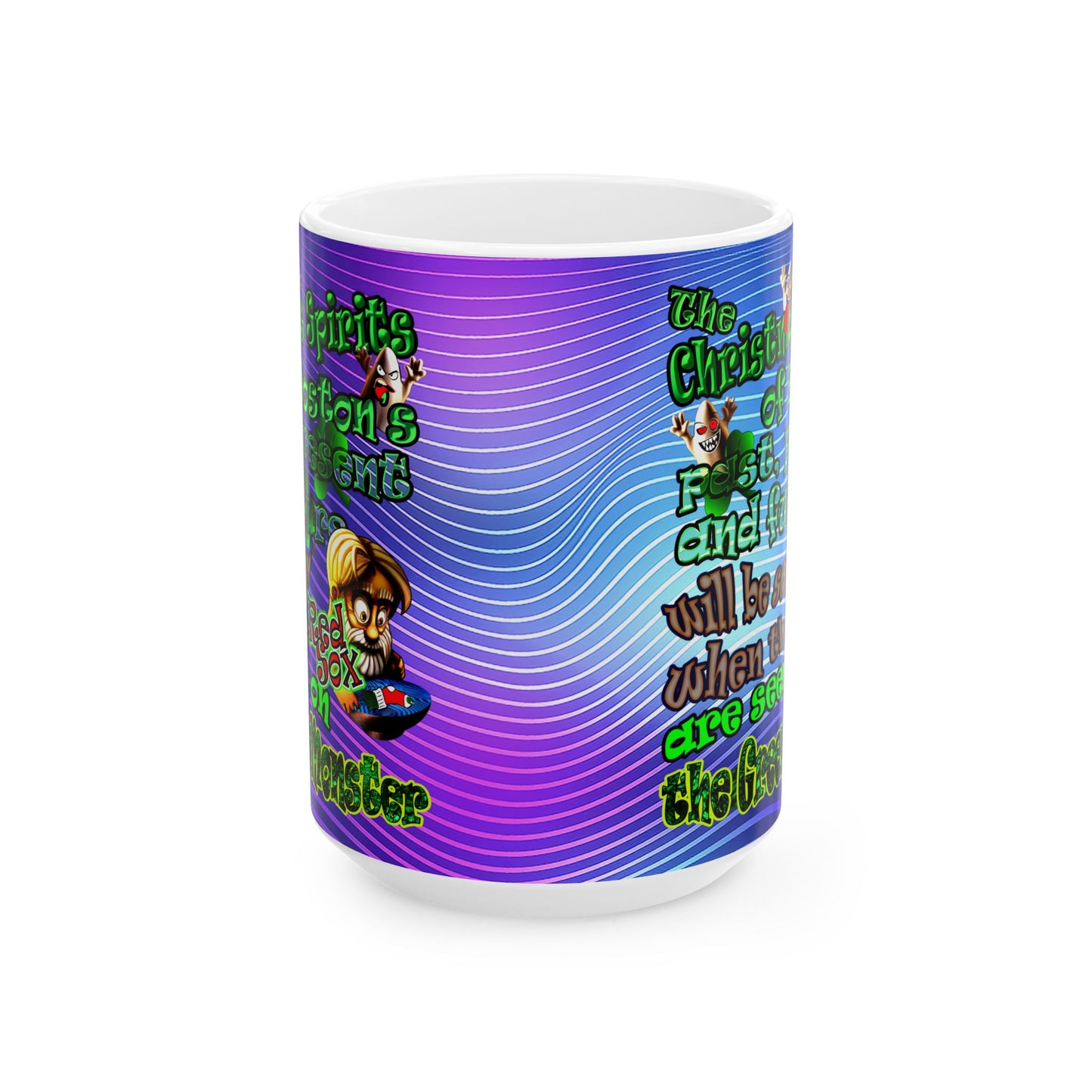 christmas spirits of boston - White Mug (purple wave)